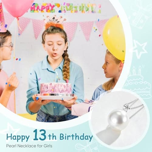 Pearl Necklaces Birthday Gifts for Girls - 925 Sterling Silver Single Freshwater Pendant Jewelry Adjustable Chain Sweet Dainty Trendy with Card Beauty Meaningful Present for Teen Girl (13 Years Old) - Thumbnail 6