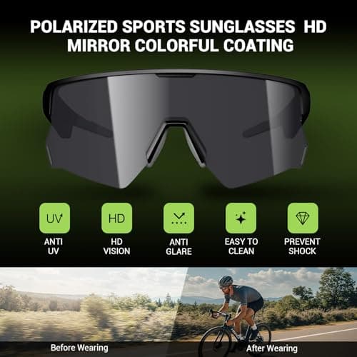 Blackview Bluetooth Sunglasses, UV400Protection, Bult in Mic & Speakers, Voice Assistant Compatible, 5.4 Bluetooth, Polarized Lens for Outdoor Activities - Thumbnail 5