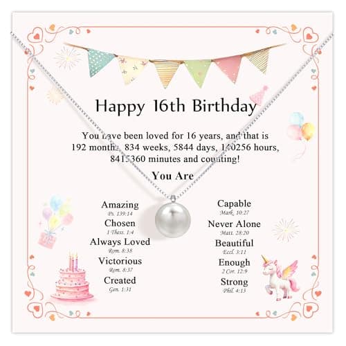 Pearl Necklaces Birthday Gifts for Girls - 925 Sterling Silver Single Freshwater Pendant Jewelry Adjustable Chain Sweet Dainty Trendy with Card Beauty Meaningful Present for Teen Girl (16 Years Old) - Image 1
