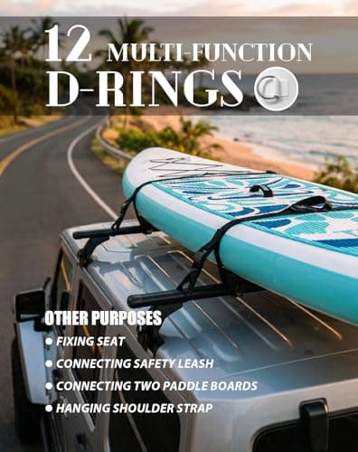 FunWater Inflatable 10'6×33"×6" Ultra-Light (17.6lbs) SUP for All Skill Levels Everything Included with Stand Up Paddle Board, Adj Floating Paddles, Pump, ISUP Travel Backpack, Leash,Waterproof Bag - Thumbnail 4