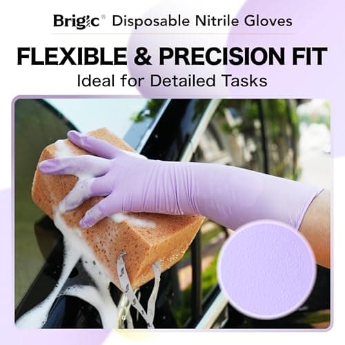 Brigic 12-Inch Extended Disposable Nitrile Gloves | Latex-Free & Powder-Free | Full Palm Textured Grip | Multipurpose for Home, Kitchen, Beauty & Garden Mint Green, Medium (Pack of 50) - Thumbnail 4