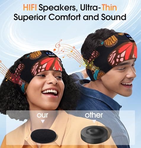 TOPOINT Sleep Headphones Bluetooth 5.4, Sports Earphones Sleeping Bluetooth Wireless with USB C for Women Men Sports Gifts Workout Jogging Yoga Insomnia Air Travel Meditation - Thumbnail 5