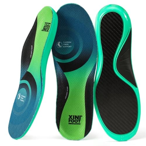 XINIFOOT Carbon Fiber Insole Performance Insoles Shock Absorbing Sport Shoe Insoles for Running, Basketball, Athletics Arch Support Inserts for Hiking Boots or Shoes - Image 1