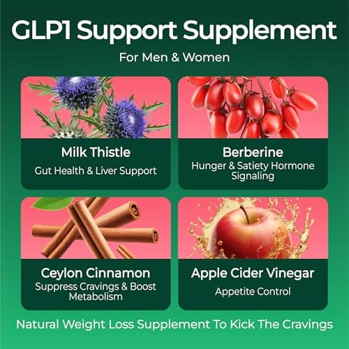 GLP-1 Support Supplement, Sugar-Free Berberine Complex Gummies with Ceylon Cinnamon, Milk Thistle, and ACV [AMPK Metabolic Activator] Berberine Supplement for Weight Loss & Appetite Support - Thumbnail 2