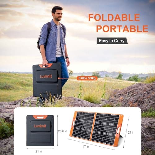 Solar Panels 100Watt Portable 24% High-Efficiency 18V Foldable Solar Charger with USB Outputs for Power Stations, Phones, IP65 Waterproof Perfect for Camping, RVing, Home Backup and Off-Grid Blackouts - Thumbnail 5