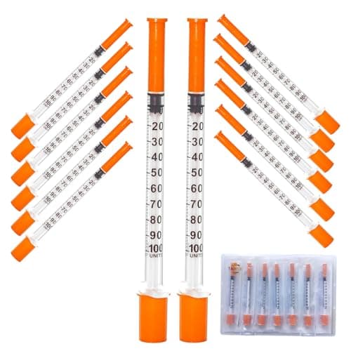 TAWEE 1CC Syringes with 30G 5/16" (8mm Long) Needle, U-100 Disposable Sample Syringe with Triple-Bevel Cut Needle Tip 1ml Lab Syringe 14 Pack - Image 1