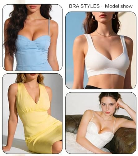 MITALOO Adhesive Bra Invisible Strapless Backless Bra Sticky Push up Silicone Bra for Women Light Nude - Thumbnail 5
