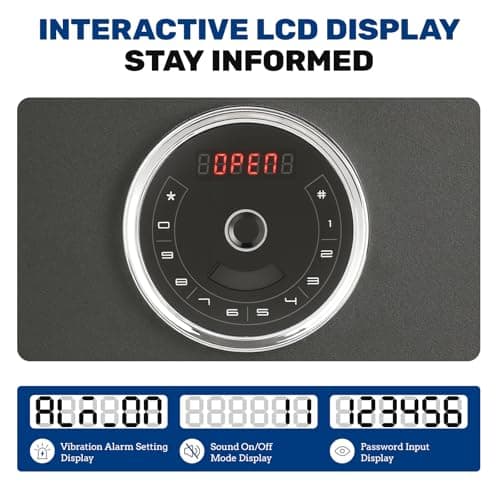 BlackSmith Home Biometric Safe 2.0 Cubic Feet Auto-Open Large Fingerprint Safe with Touchscreen Keypad Triple Alarm Security Safe Removable Shelf for Documents, Jewelry & Valuables - Thumbnail 6