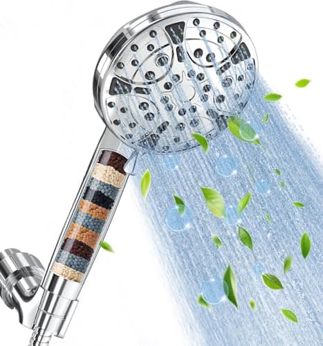 Filtered Shower Head with Handheld: High Pressure 8-Setting Showerhead for Hard Water, Detachable Extra Long 71" Hose, Filters Beads Reduces Chlorine for Dry Skin & Hair, Power Wash for Tub Tile Pets - Image 1