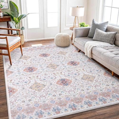 Vanmoos 3x5 Area Rugs for Living Room - Washable, Non-Slip Medium Accent Rug for Bedroom, Kitchen, Entryway - Durable Carpet for High-Traffic Areas & Home Decor, Charm/Beige - Image 1