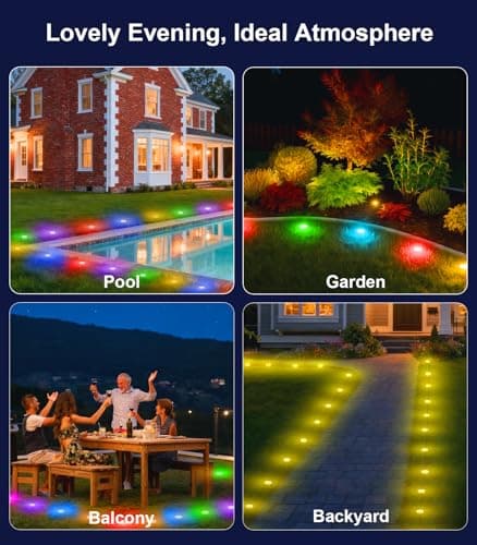 50Ft Permanent Outdoor Ground Lights Smart Color Changing, Pathway Christmas Lights Waterproof, Walkway Lighting for Outside Garden Back Yard Driveway Patio Sidewalk Landscape Path Decorations - Thumbnail 4