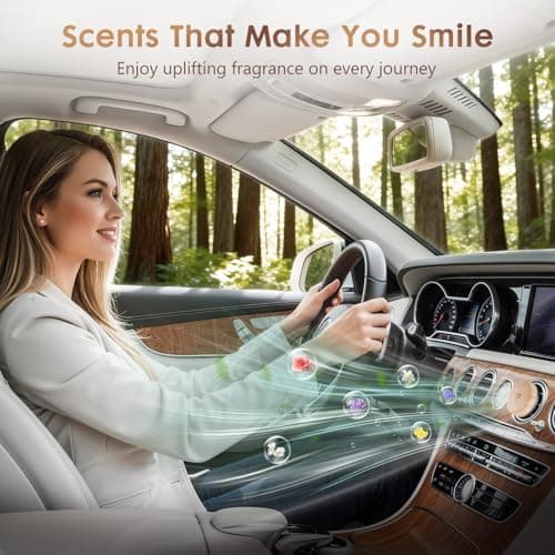 PERPOTAO Wooden Car Air Freshener Vent Clip, Refillable Essential Oil Diffuser with Long-Lasting Natural Scent, European Beech Wood & Metal Auto Deodorizer, Includes 2 Clips + 4 Plaster Refill Pads - Thumbnail 6