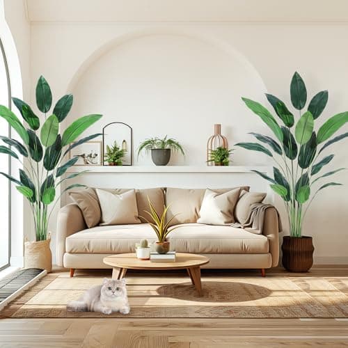 Artificial Bird of Paradise Plant 7 ft(84 in) Fake Palm Tree for Indoor Outdoor Modern Decor Faux Plants for Home Office Perfect Housewarming Gift with 20 Trunks Faux Leaves 1 Pack - Thumbnail 5