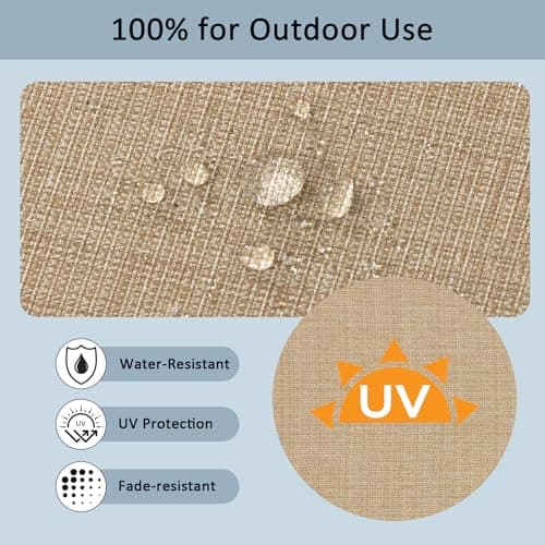 Localive 24x24 Inch Outdoor Deep Seat Cushions Set of 2,Thick High-Density Foam, Piped Edges & YKK Hidden Zipper,Water-Resistant UV-Resistant Polyester for Patio Furniture,Toffee - Thumbnail 5
