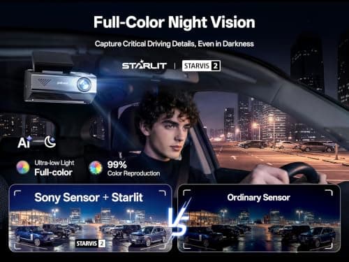 True 4K+2.5K Dash Cam Front and Rear, Dual Starvis 2 Sensor, Native 4K HDR Dash Camera for Cars with 5.8GHz WiFi, Full Color Night Vision, GPS, ADAS, Voice Control, Free 128GB Card & OBD Hardwire Kit - Thumbnail 6