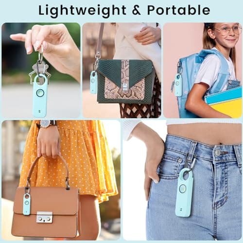 TIPSEAN Personal Safety Alarm - 135dB Ultra Loud Siren with LED Strobe Light, USB-C Rechargeable, Compact Keychain Alarm for Women/Men, Emergency Flashlight & Vibration Alert(Blue) - Thumbnail 3