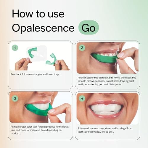 Opalescence GO 15 Whitening Bundle - (7 Treatments) Hydrogen Peroxide Prefilled Teeth Whitening Trays and Travel Original Whitening Toothpaste 1 Oz - Mint Flavor - Includes Toothbrush 6238-1T - Thumbnail 4