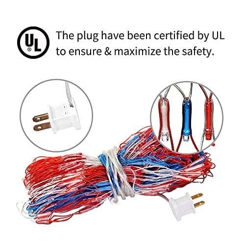 Decute American LED Flag Net Lights - 420 LED 4th of July Decorations Outdoor Lighted Flag String Lights of The United States for Memorial Day Yard Garden Festival Holiday Party - Thumbnail 2