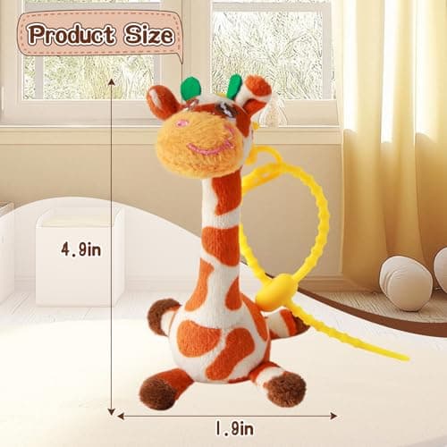LLUKEME Cute Soft Giraffe Plush Keychain, 4.9 Inch Kawaii Stuffed Animal, Versatile Keychain Backpack Charm, Bag Decor Accessory, Adorable Gift for Kids Adults Birthday Easter Gift for Kids(Spots) - Thumbnail 4