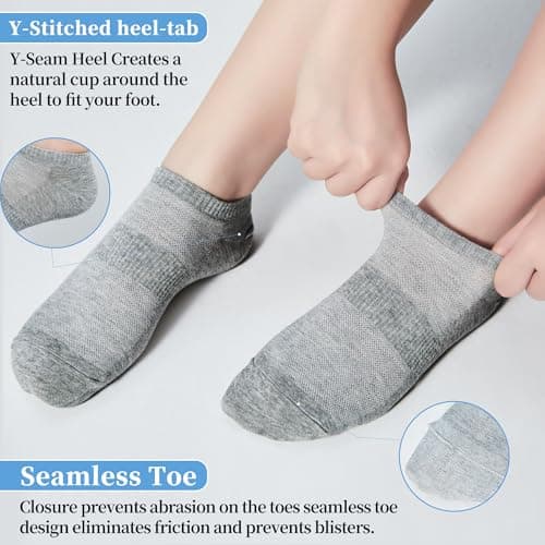 Corlap Women's Ankle Cotton Socks - No Show Low Cut Athletic Running Soft Thin White Socks 6 Pairs - Thumbnail 3