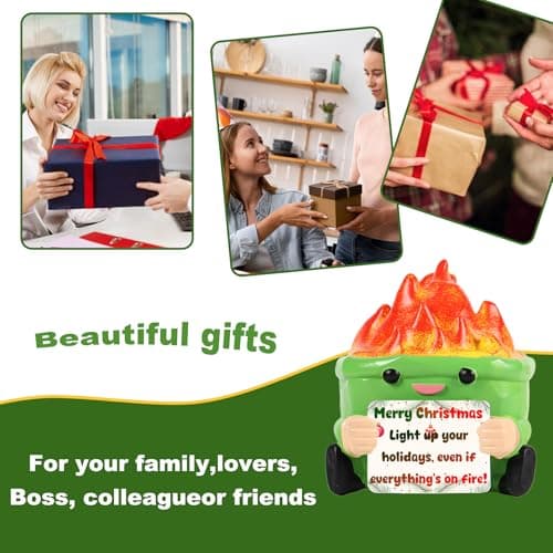 TTDOM Dumpster Fire Desk Accessories New Job Gifts for Coworker Boss Gifts for Women Social Worker Appreciation Gifts Dumpster Fire Funny Office Decor - Thumbnail 5
