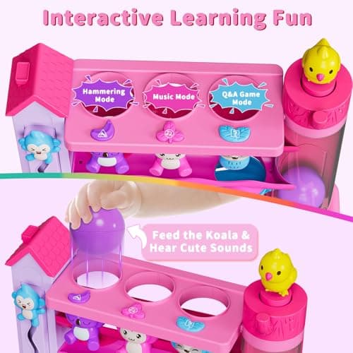 Musical Toddler Toys for 1 2 3 Years Old, Educational Baby Toys 12-18 Months with Bilingual Toddler Learning, Interactive Toys for 1 Year Old Girl, Christmas Birthday Gift for 1 Year Old Girl (Purple) - Thumbnail 3