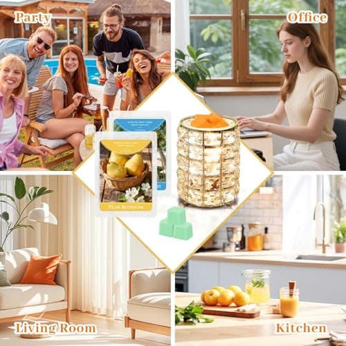 STRN Wax Melts, Soy Wax Cubes 6 Scents Cucumber Melon, Coconut Beach, Pear Blossom, Energizing Citrus, Spring and Summer Scented Long-Lasting Home Fragrance for Wax Warmers, Yoga, 1.25 OZ * 6 Packs - Thumbnail 4