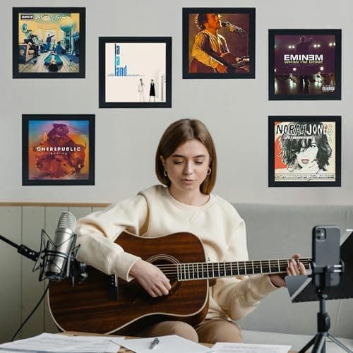 JJKLL Vinyl Record Display Frame Vintage Record Frames for The Wall Display Cover with Clear Acrylic Front Opening Idea Gift for Collectors - Thumbnail 5