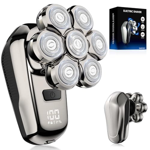 Head Shaver for Bald Men, Coklean 1400mAh Detachable Electric Shavers Rechargeable Rotary Shaver with LED Display & 8500RPM Motor IPX6 Waterproof Dry/Wet Electric Razor, Gift for Dad Husband