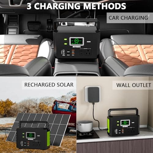 Portable Power Station 200W (400W Peak),Mormluck Solar Power Station with 110V AC Outlet,32000mAh Backup Lithium Battery Generator for Home Backup Outdoor Emergency RV - Thumbnail 5