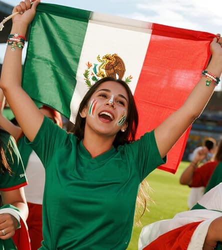 doubgood 2026 World Soccer Cup Soccer Bracelets for Women Men, Stackable Soccer Jewelry Game Day Fan Accessories Gifts for Mexico Soccer Fans - Thumbnail 3