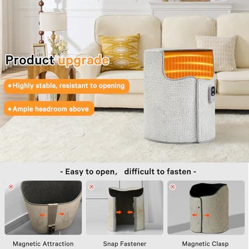 LUCKY GAME Under Desk Heater & Space Heater for Indoor Use,Leg Foot Feet Warmer For Office Home Quiet, Small Portable Personal Office Heater Accessories,Essentials Supplies For Women Men Gifts Medium - Thumbnail 5