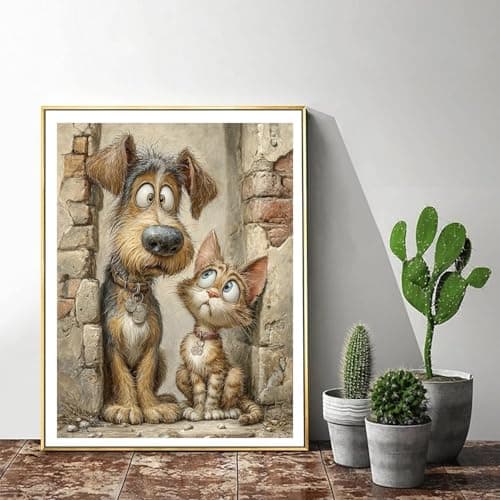 ijbnhd Diamond Art Kits for Adults,5D Dog and Cat Diamond Painting Kits for Adults Beginners, DIY Full Round Drill Animals Gem Arts Craft for Home Wall Decor 12 X 16Inch - Thumbnail 3