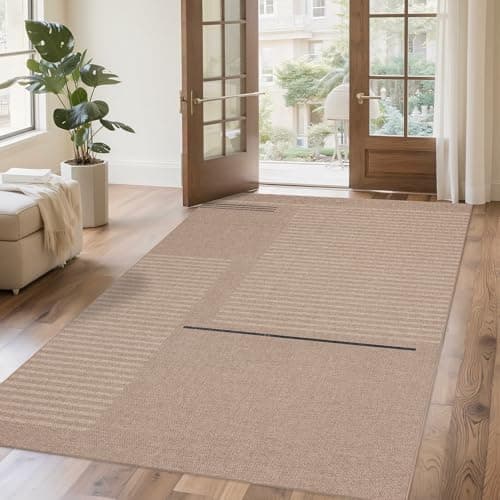 Arvenchy Easy Jute Rug 4x6: Indoor Outdoor Natural Boho Area Rugs for Living Room Patio Washable - Farmhouse Neutral Contemporary Carpet Mat for Entryway Bedroom Kitchen Backyard Sunroom Non Slip