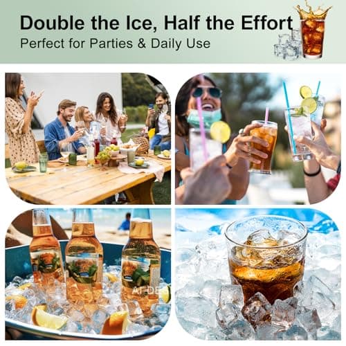 Tvmania Ice Cube Tray 2 Pack - Stackable Large Silicone Ice Cube Freezer Molds & Easy Release Square Ice Cube Maker with Removable Lid BPA Free for Cocktail,Whiskey - Thumbnail 6