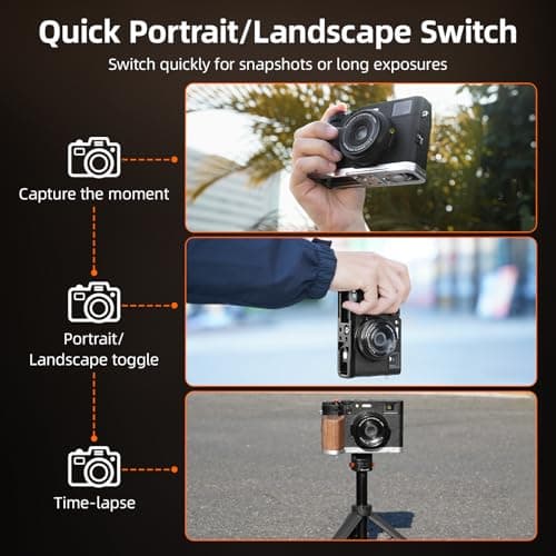 BRDRC Handle Grip for FUJIFILM X100VI / X100V, L-Shape Grip Mount with 1/4 Screw Adapter & Arca Quick Release Plate & Shutter Button for Fuji X100VI / X100V Camera Accessories (Silver) - Thumbnail 4