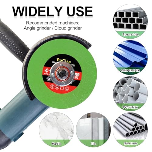 PuCiss 4-1/2 Inch Glass Cutting Disc for Angle Grinders, Diamond Saw Blades Wheel Multi-Material for Grinding Ceramic, Crystal, Tile, Wine Bottle, 7/8" Arbor - 3 Pack - Thumbnail 5