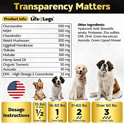 Life4Legs - Soft Chews Hip and Joint Supplement for Dogs - Dog Joint Pain Relief Treats - Glucosamine, Chondroitin, Turmeric - Mobility Bites Supplement - Thumbnail 4