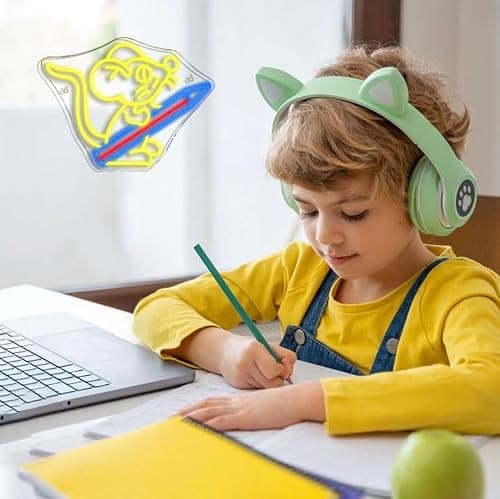 NXYX Pencil Neon Sign for Wall Decor Pencil Mouse School Neon Light Back To School Gift Back To School Gift USB Powered Led Light for Classroom Kidroom Dorm Wall Bookshelf Decor 11.8"*16.5" - Thumbnail 6