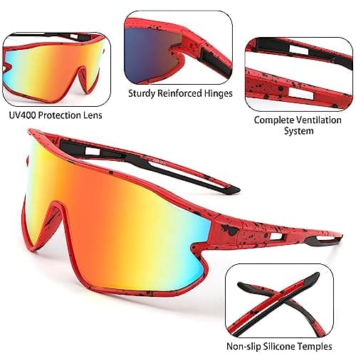 FEISEDY Unisex Youth Sunglasses, Teens Baseball Tennis Sunglasses, UV400 Sports Boys Girls Cycling Shades B4064 - Thumbnail 5