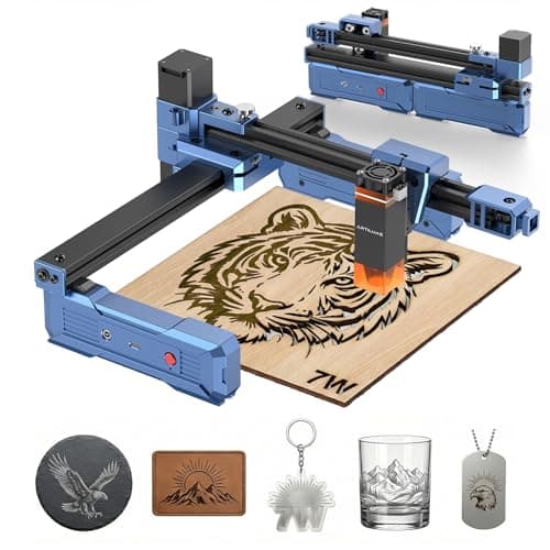 Artilume Laser Engraver 7000mW Foldable Design Laser Engraver and Cutter Machine 0.01mm Precision Large Working Area 200 * 150mm for Wood Leather Acrylic Best for Beginners Small Business