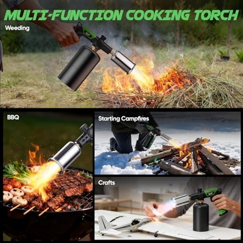 KOACKL Propane Torch Head, Kitchen Blow Torch Gun, Campfire Charcoal Starter, Grill Torch with Igniter, Adjustable Flame for Cooking, Soldering(Propane Tank Not Included) - Thumbnail 6