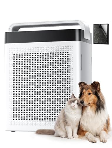 Cypcat Pet Air Purifier for Home Large Room 2,500 Ft², Dual Intake Captures Pet Fur, Washable Pre-Filter, High-Carbon HEPA Air Cleaner for Odor, Allergies, Pollen, Quiet Sleep for Bedroom, Office
