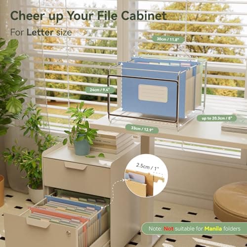 Wheat Straw Expanding Hanging File Folders, File Organizer, 1.2" Accordion Pockets, Large Capacity, Letter Size for Filing Cabinet, Healthy Living- UN Blue& Mint Green&Strawberry Pink-3 Packs - Thumbnail 2