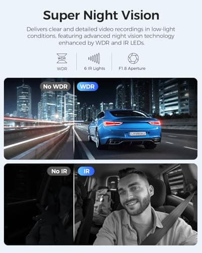 LINGDU 3 Channel 4K Dash Cam, Dash Camera for Cars, 4K+1080P+1080P Front Inside and Rear Triple Car Camera, Built-in WiFi 6 GPS, 24H Parking Mode, WDR Night Vision, Free 64GB Card V630 Dash Cam - Thumbnail 6