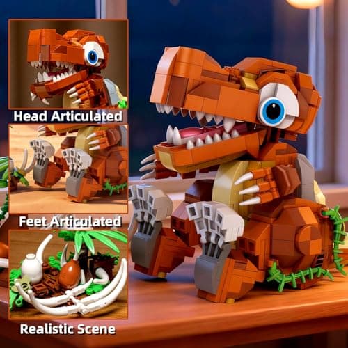 MENTOJOY Poseable Baby T.rex Building Set – 630 Pieces STEM Dinosaur Toy, Suitable for Children Age 6 and Above | Jurassic Educational Gift - Thumbnail 5