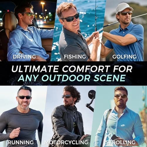 SUNGAIT Men's HD Polarized Sunglasses for Driving Fishing Cycling Running Metal Frame UV400 (Silver, Gray) - Thumbnail 2
