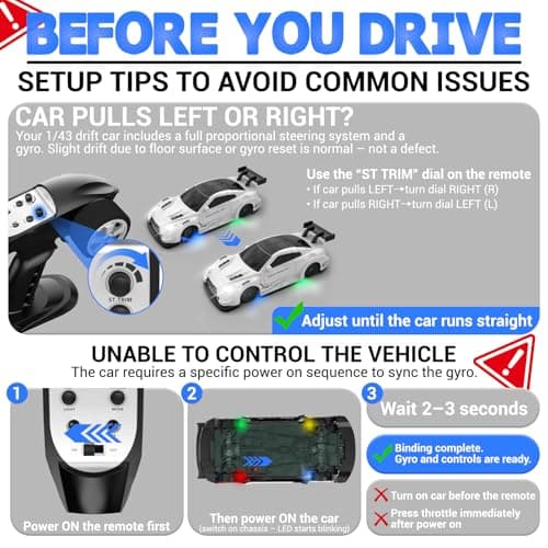 Desdoni RC Drift Car, 1/43 Mini RC Drift Car with Gyro, 2.4GHz Full Proportional Control, 20M/H 4WD High Speed Remote Control Alloy, LED Lights & Drift Tires, Toys Gift for Adults, Boys and Girls - Thumbnail 4