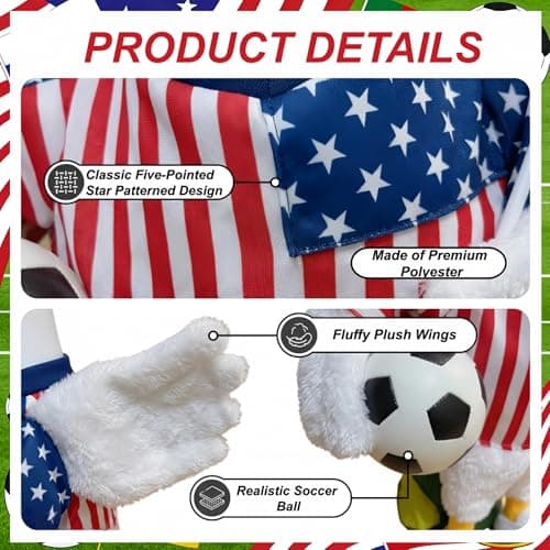 Soccer Porch Goose Outfits, Football Geese Duck Statues Clothes Art Decor - Thumbnail 6