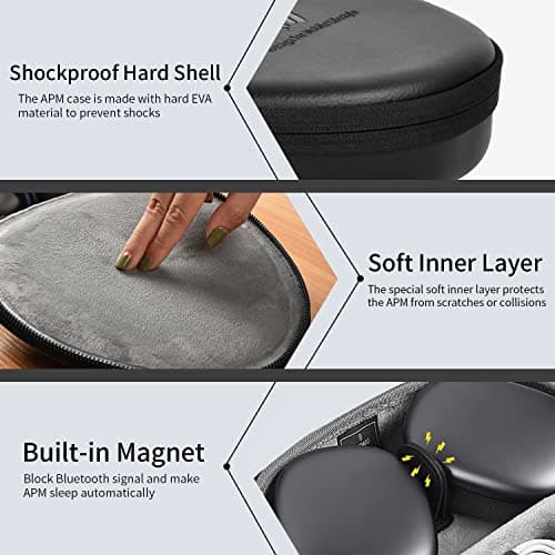 for Apple AirPods Max Case Accessory: WIWU AirPod Max Case with Sleep Mode | Airpod Max Accessories for Apple Headphones | Ultra-Slim Travel Carrying Case | Portable Storage Bag | Black - Thumbnail 4